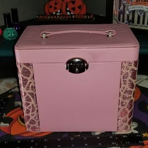 Pretty Pink Makeup Case/ Jewelry Case